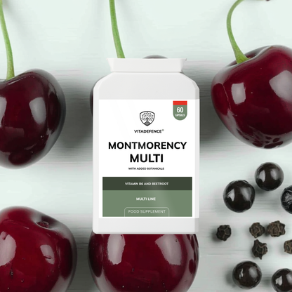 Vitadefence® Montmorency Multi | With Vitamin B6, Beetroot & Tart Cherry – 60 Capsules