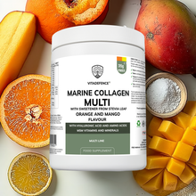 Vitadefence® Marine Collagen Multi | Orange & Mango Flavour Powder with Hyaluronic Acid, MSM, Vitamins & Minerals – 315 g