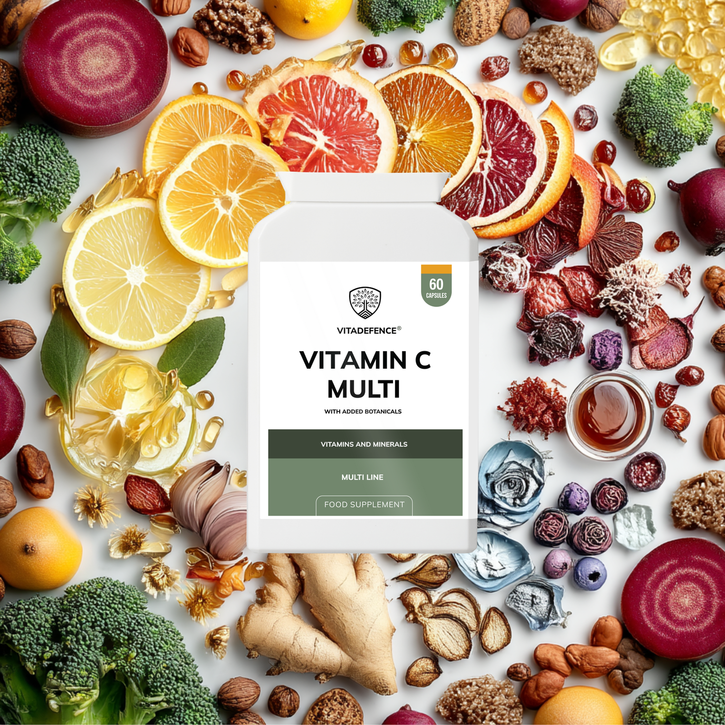 Vitadefence® Vitamin C Multi | With Botanicals & Minerals – 60 Capsules