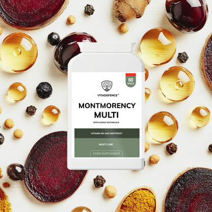 Vitadefence® Montmorency Multi | With Vitamin B6, Beetroot & Tart Cherry – 60 Capsules