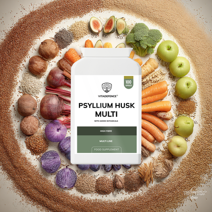 Vitadefence® Psyllium Husk Multi | High-Fibre Botanical Blend – 100 Capsules