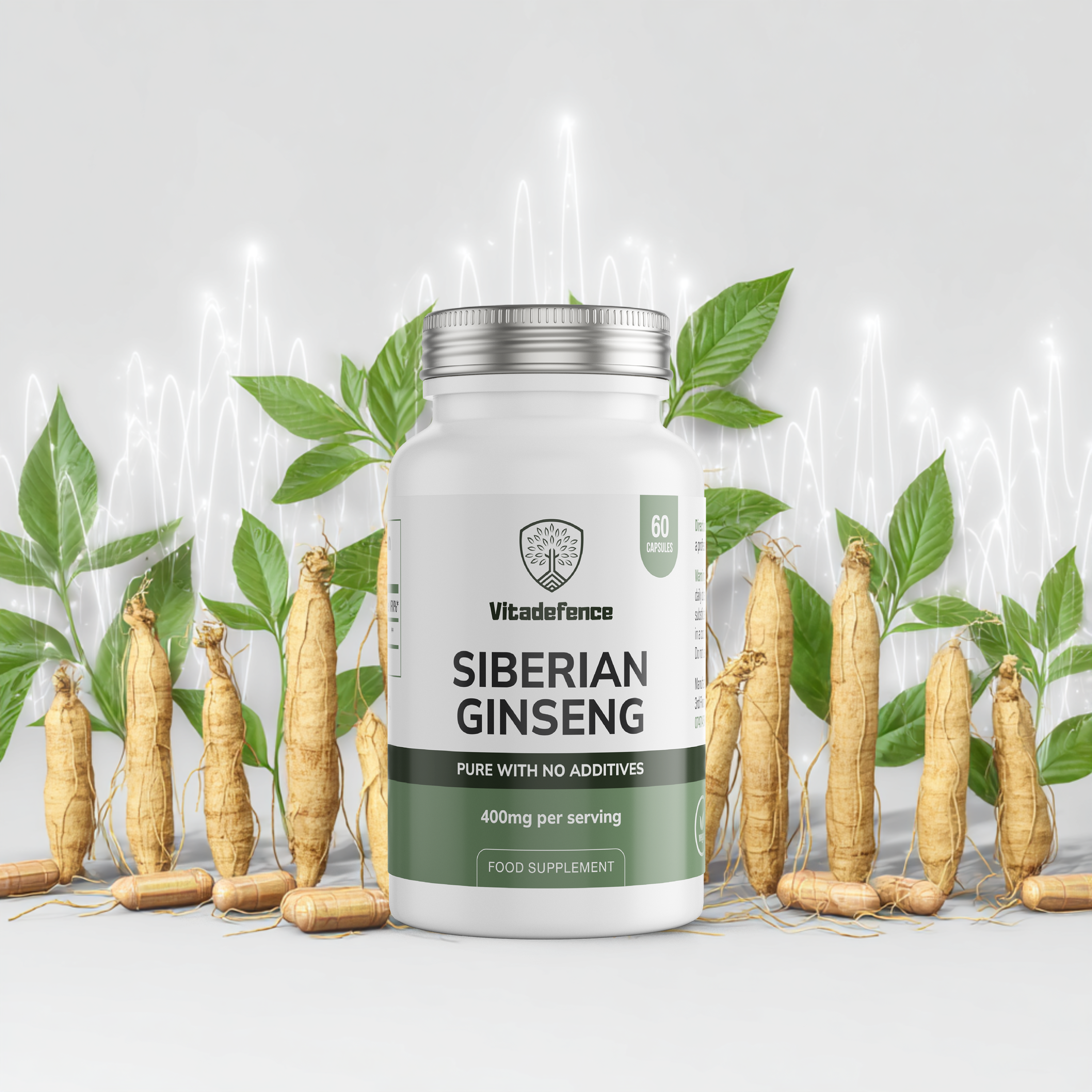 Vitadefence® Siberian Ginseng | 800 mg Vegan Capsules – 60 Count
