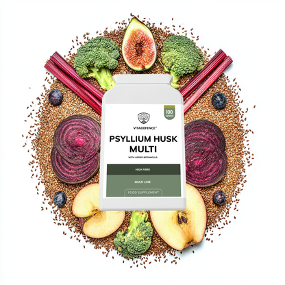 Vitadefence® Psyllium Husk Multi | High-Fibre Botanical Blend – 100 Capsules