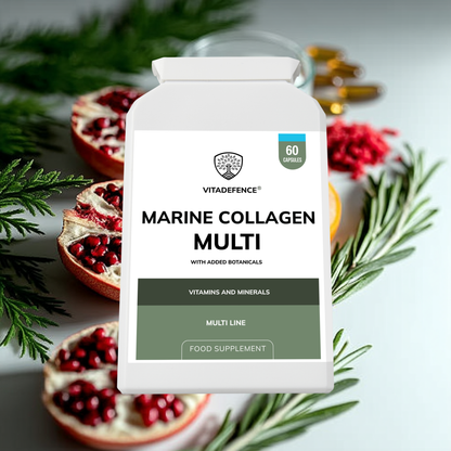 Vitadefence® Marine Collagen Multi | With Vitamin C, Zinc & Biotin – 60 Capsules