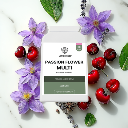 Vitadefence® Passion Flower Multi | With Montmorency Cherry, Chamomile, Ashwagandha & Magnesium – 60 Capsule
