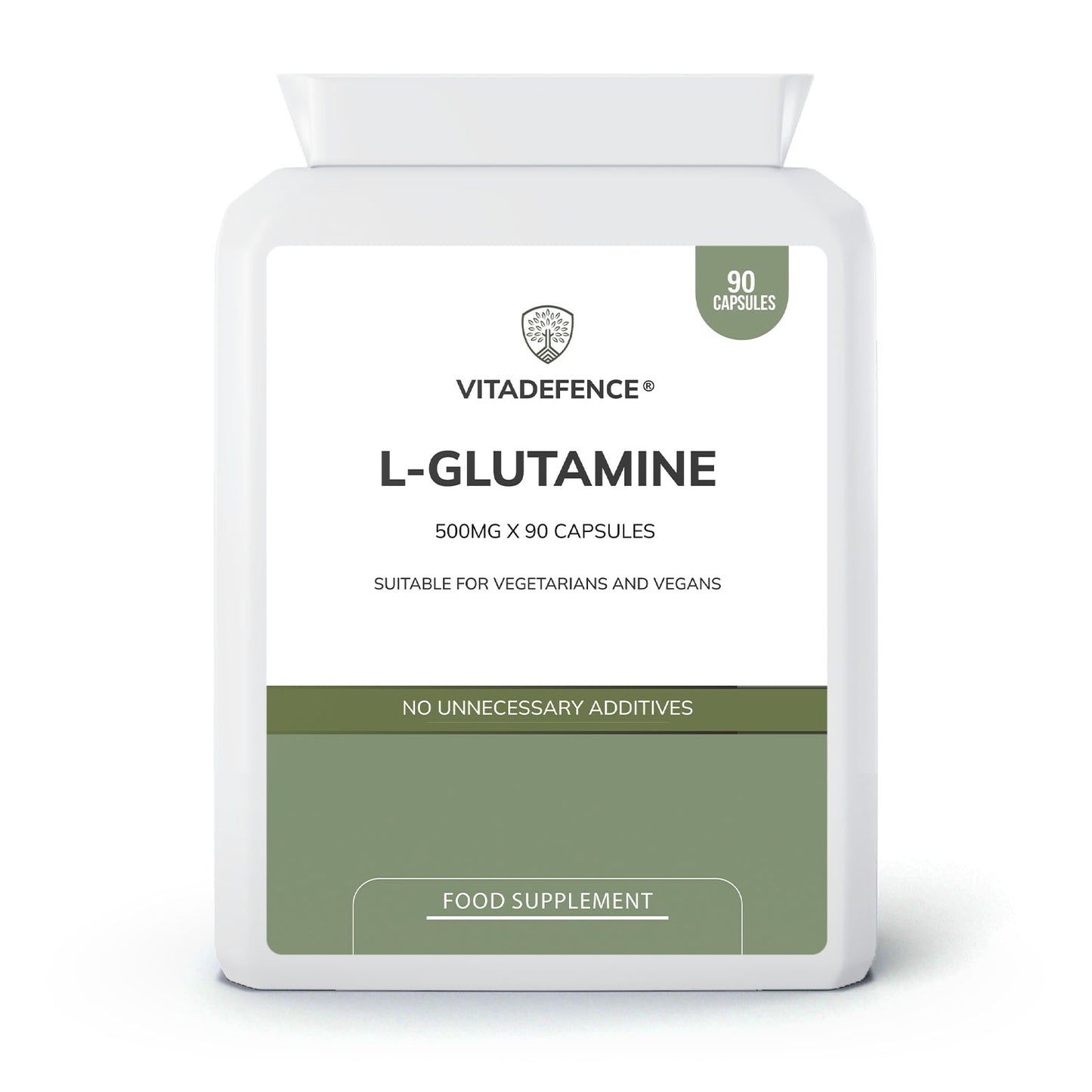 Vitadefence® L-Glutamine | Pure Amino Acid 500mg – 90 Capsules