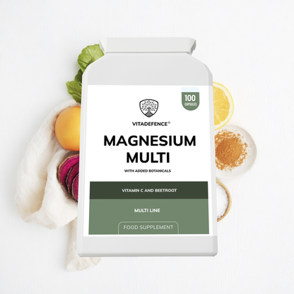 Vitadefence® Magnesium Multi | With Vitamin C & Sugar Beet Fibre – 100 Vegan Capsules