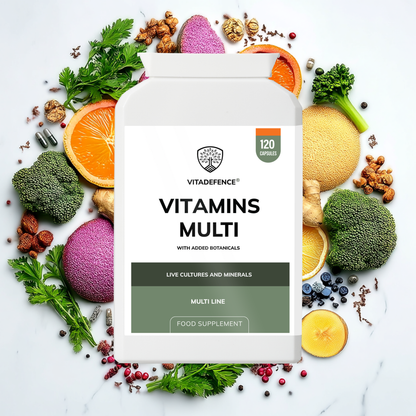 Vitadefence® Vitamins Multi | With Botanicals, Minerals & Live Cultures – 120 Capsules