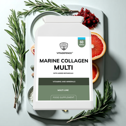 Vitadefence® Marine Collagen Multi | With Vitamin C, Zinc & Biotin – 60 Capsules