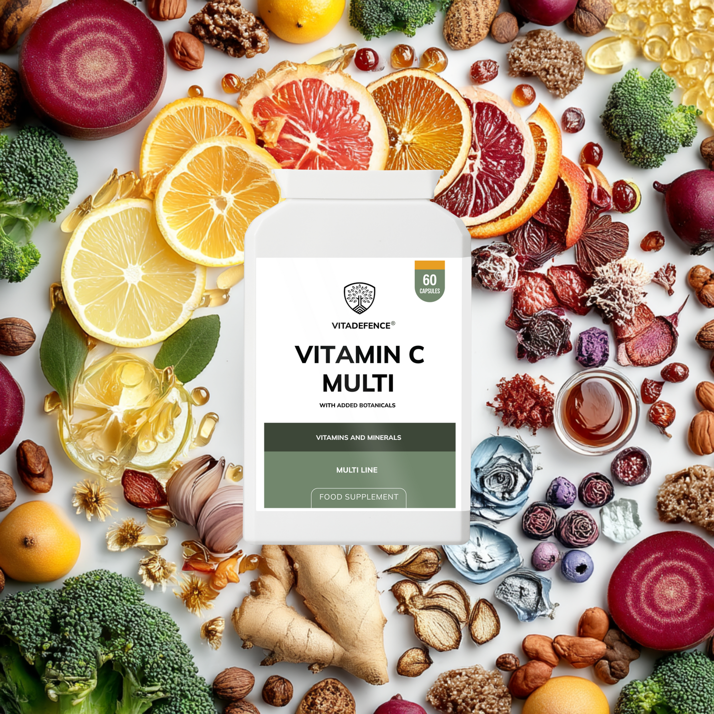 Vitadefence® Vitamin C Multi | With Botanicals & Minerals – 60 Capsules