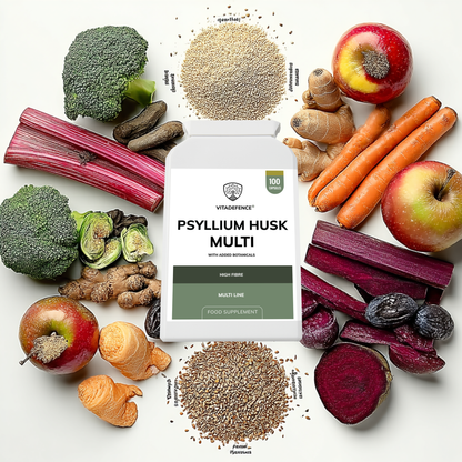 Vitadefence® Psyllium Husk Multi | High-Fibre Botanical Blend – 100 Capsules