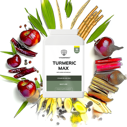 Vitadefence® Turmeric Max | With Vitamin B6, Zinc & Botanicals – 90 Capsules