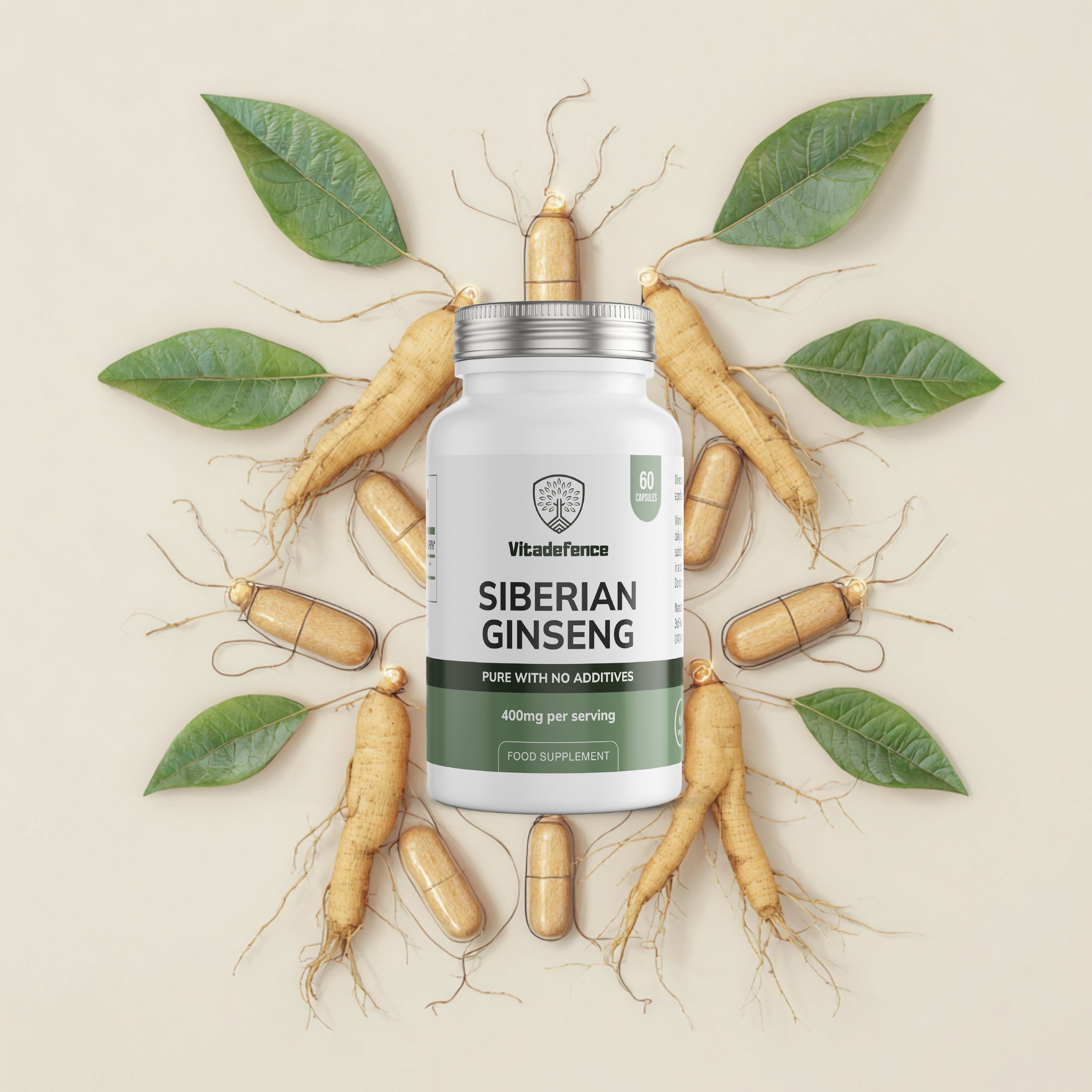 Vitadefence® Siberian Ginseng | 800 mg Vegan Capsules – 60 Count