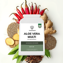 Vitadefence® Aloe Vera Multi | With Rhubarb, Fennel, Ginger & Botanicals – 100 Vegan Capsules
