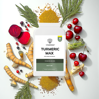Vitadefence® Turmeric Max | With Vitamin B6, Zinc & Botanicals – 90 Capsules