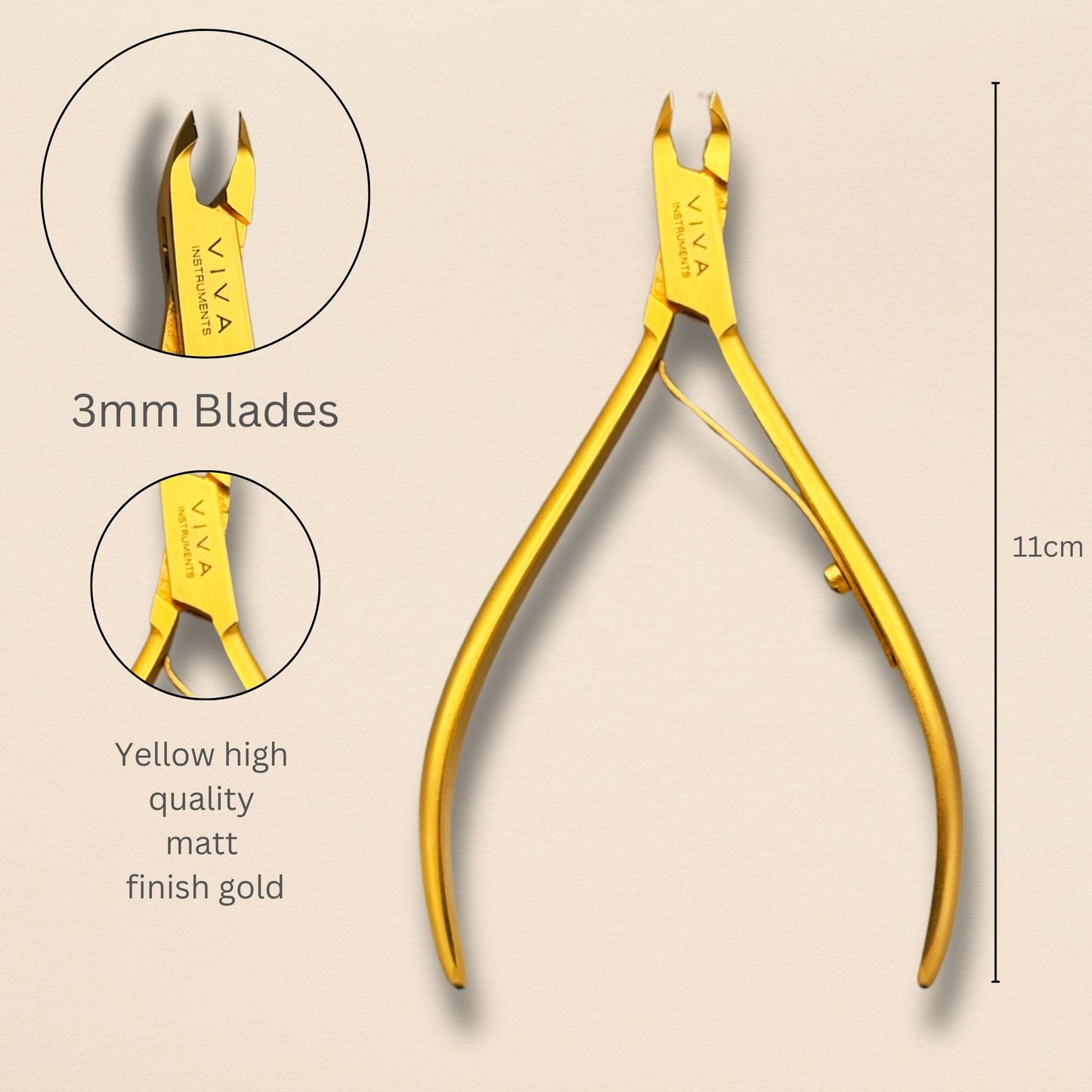 Cuticle Nipper Gold - 3mm Single Spring