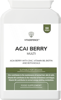 Vitadefence® Acai Berry Multi | With Vitamin B6, Zinc, Biotin & Botanicals – 100 Capsules