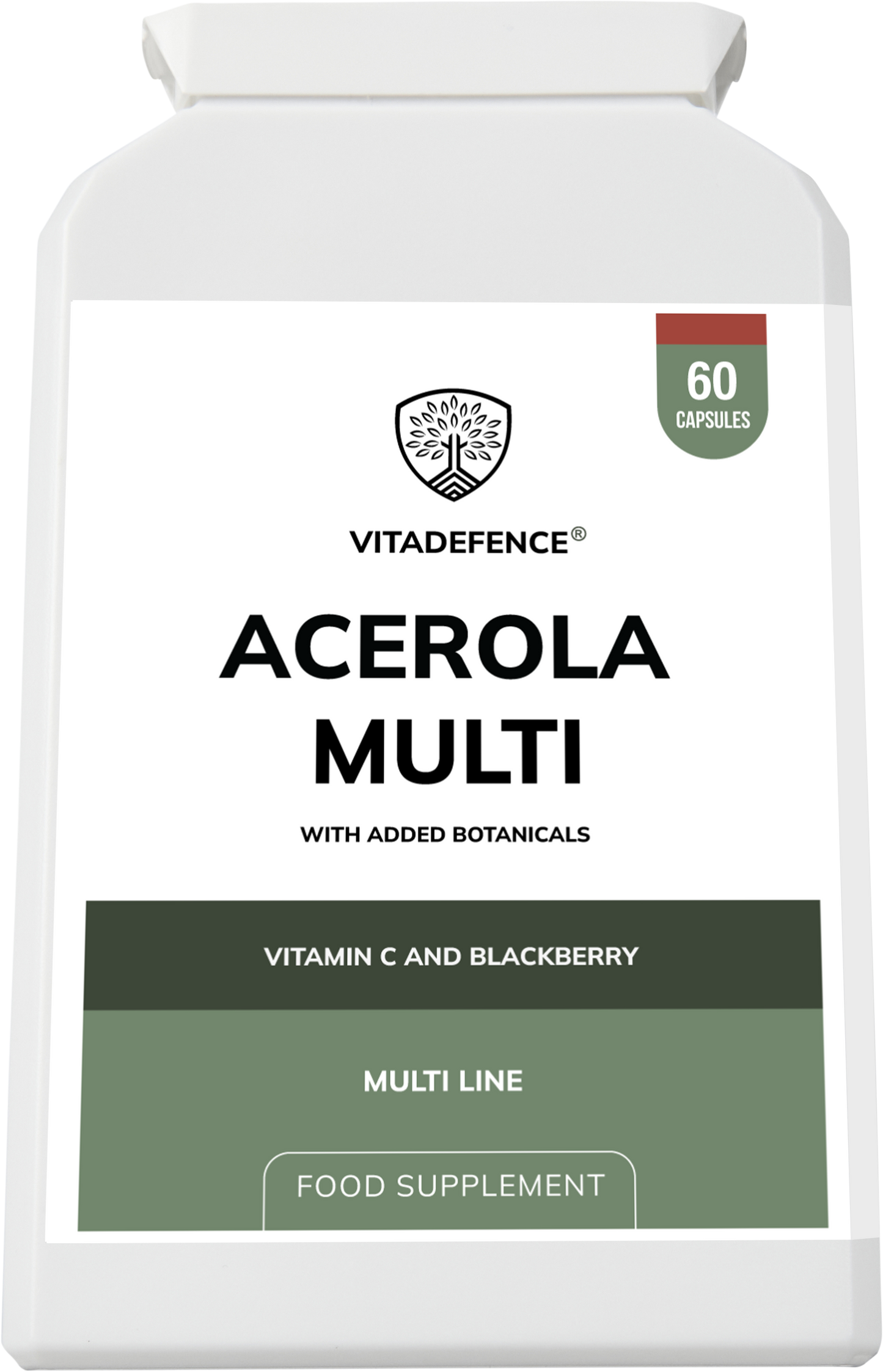 Vitadefence® Acerola Multi | Food-Based Vitamin C with Botanicals – 60 Capsules