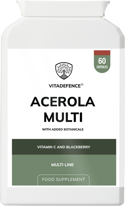 Vitadefence® Acerola Multi | Food-Based Vitamin C with Botanicals – 60 Capsules
