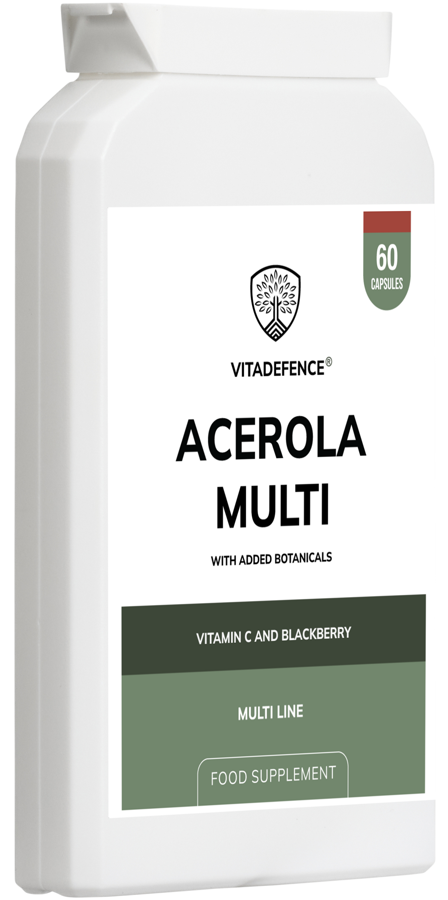 Vitadefence® Acerola Multi | Food-Based Vitamin C with Botanicals – 60 Capsules