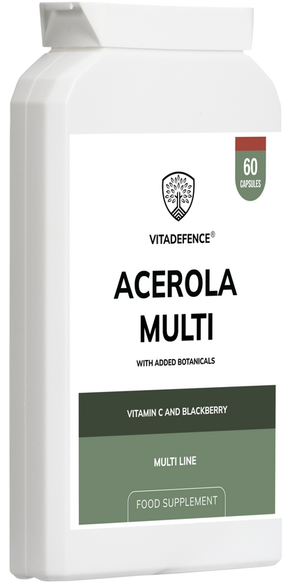 Vitadefence® Acerola Multi | Food-Based Vitamin C with Botanicals – 60 Capsules