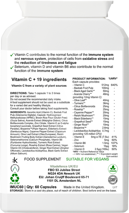 Vitadefence® Vitamin C Multi | With Botanicals & Minerals – 60 Capsules