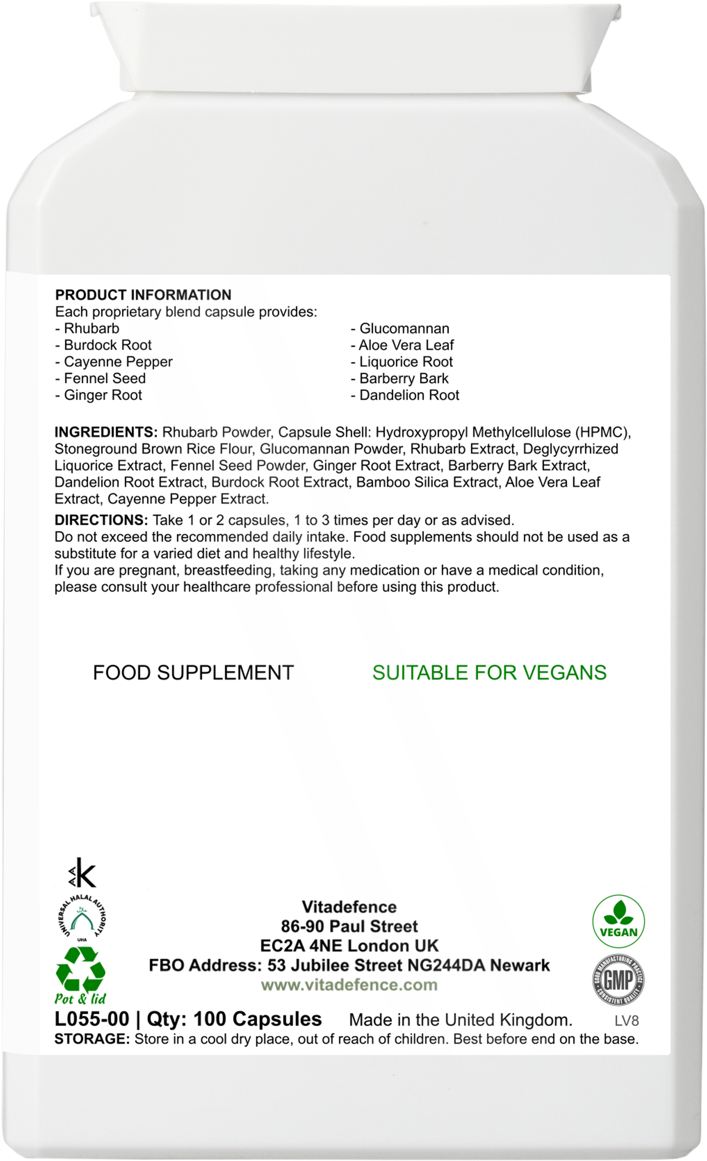 Aloe Vera Multi | 100 Vegan Capsules | Vitadefence® UK