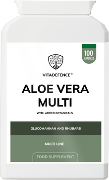 Vitadefence® Aloe Vera Multi | With Rhubarb, Fennel, Ginger & Botanicals – 100 Vegan Capsules