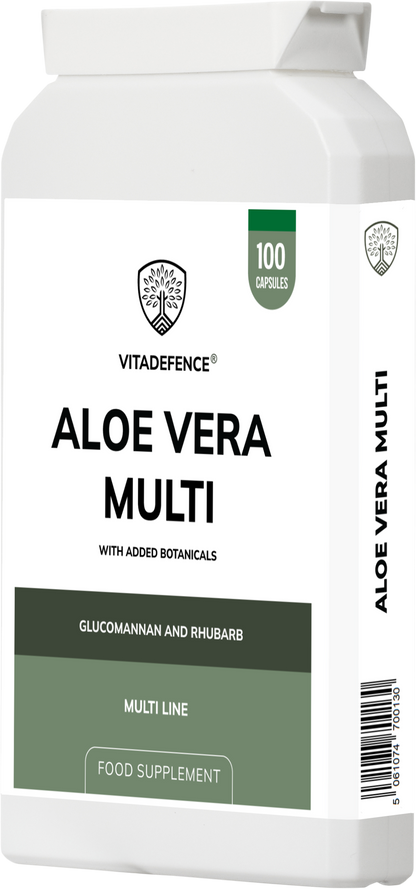Vitadefence® Aloe Vera Multi | With Rhubarb, Fennel, Ginger & Botanicals – 100 Vegan Capsules