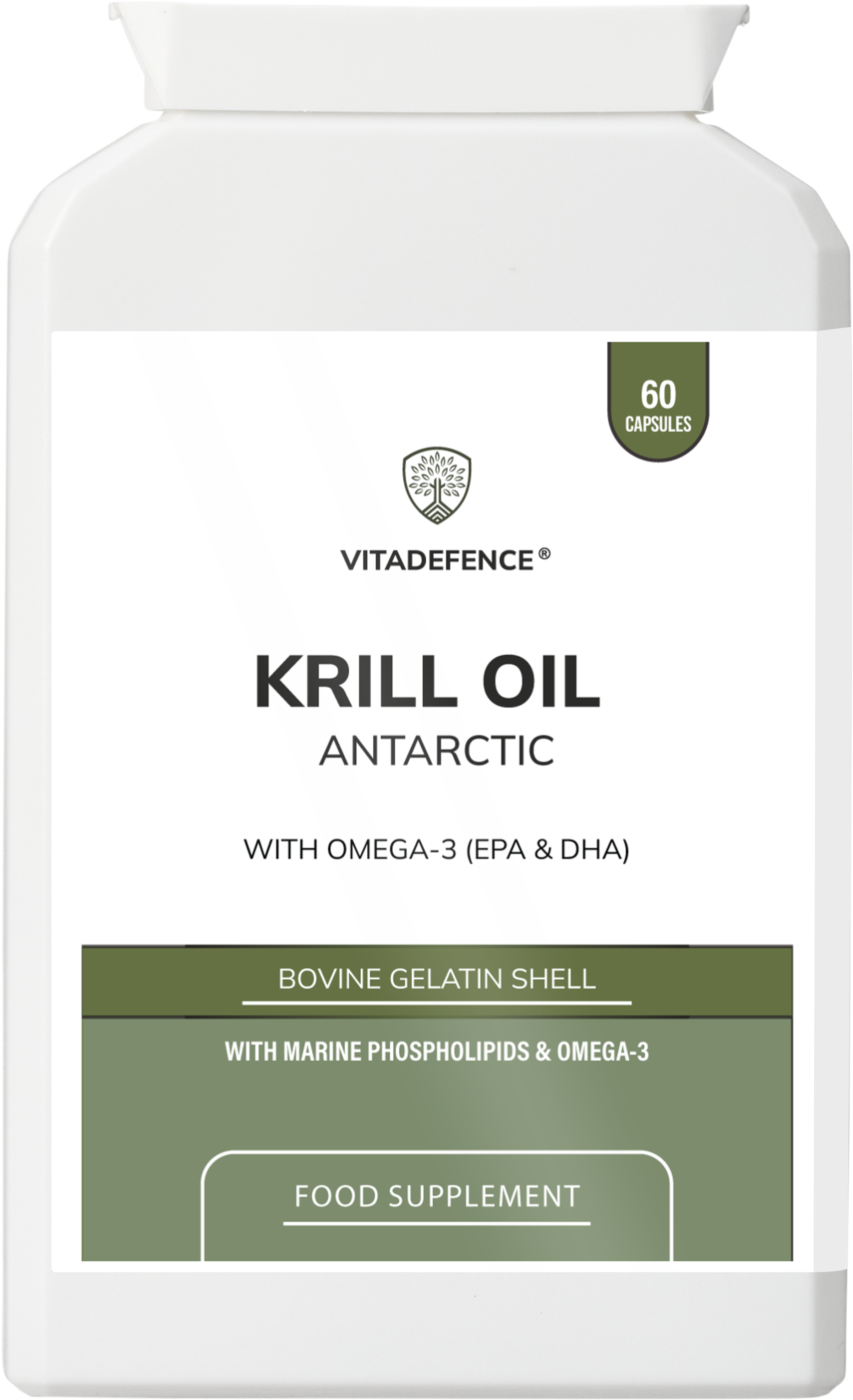 Vitadefence® Krill Oil Antarctic | 500 mg with EPA, DHA & Astaxanthin – 60 Softgels