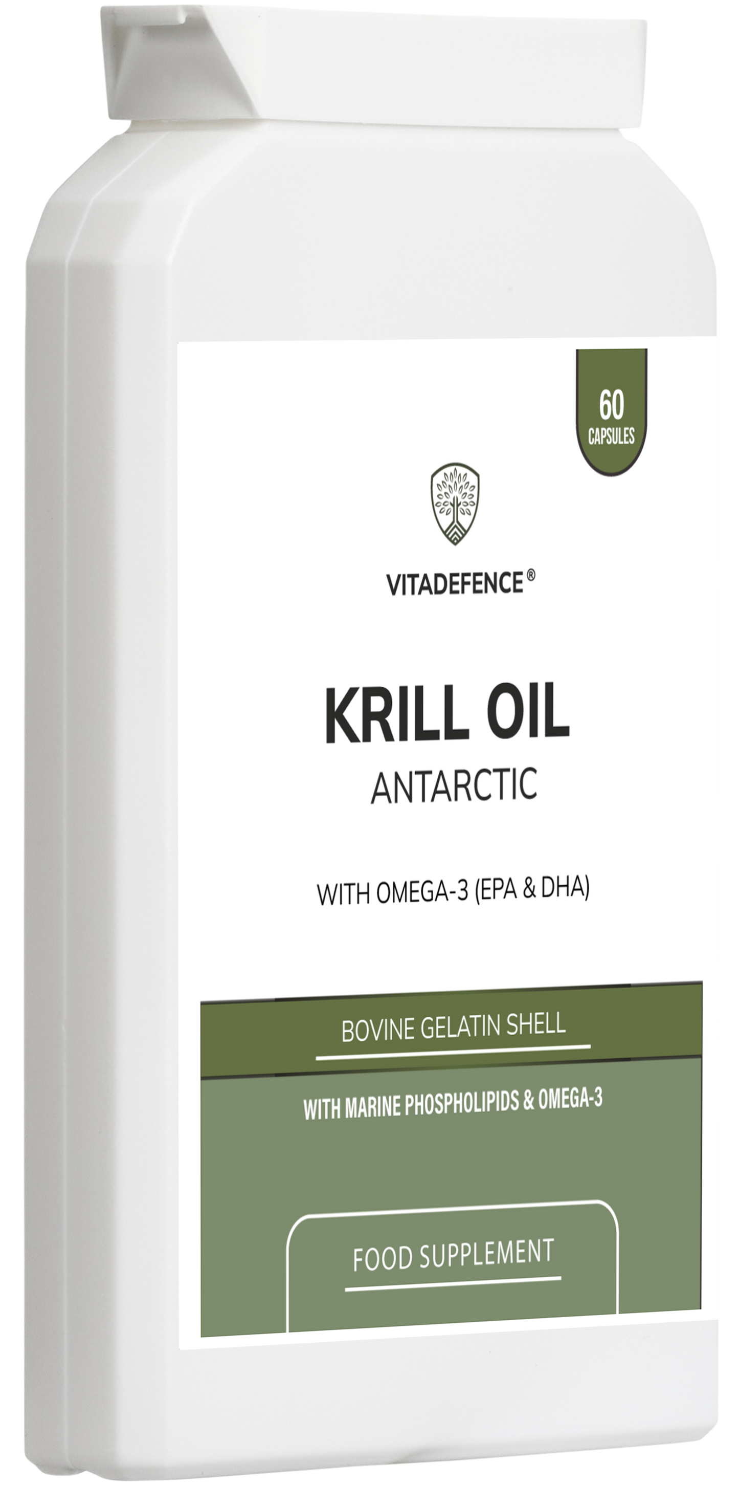 Vitadefence® Krill Oil Antarctic | 500 mg with EPA, DHA & Astaxanthin – 60 Softgels