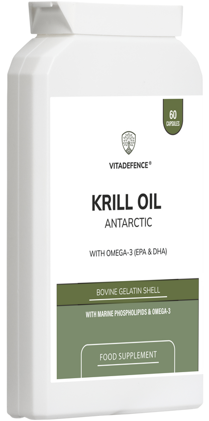 Vitadefence® Krill Oil Antarctic | 500 mg with EPA, DHA & Astaxanthin – 60 Softgels