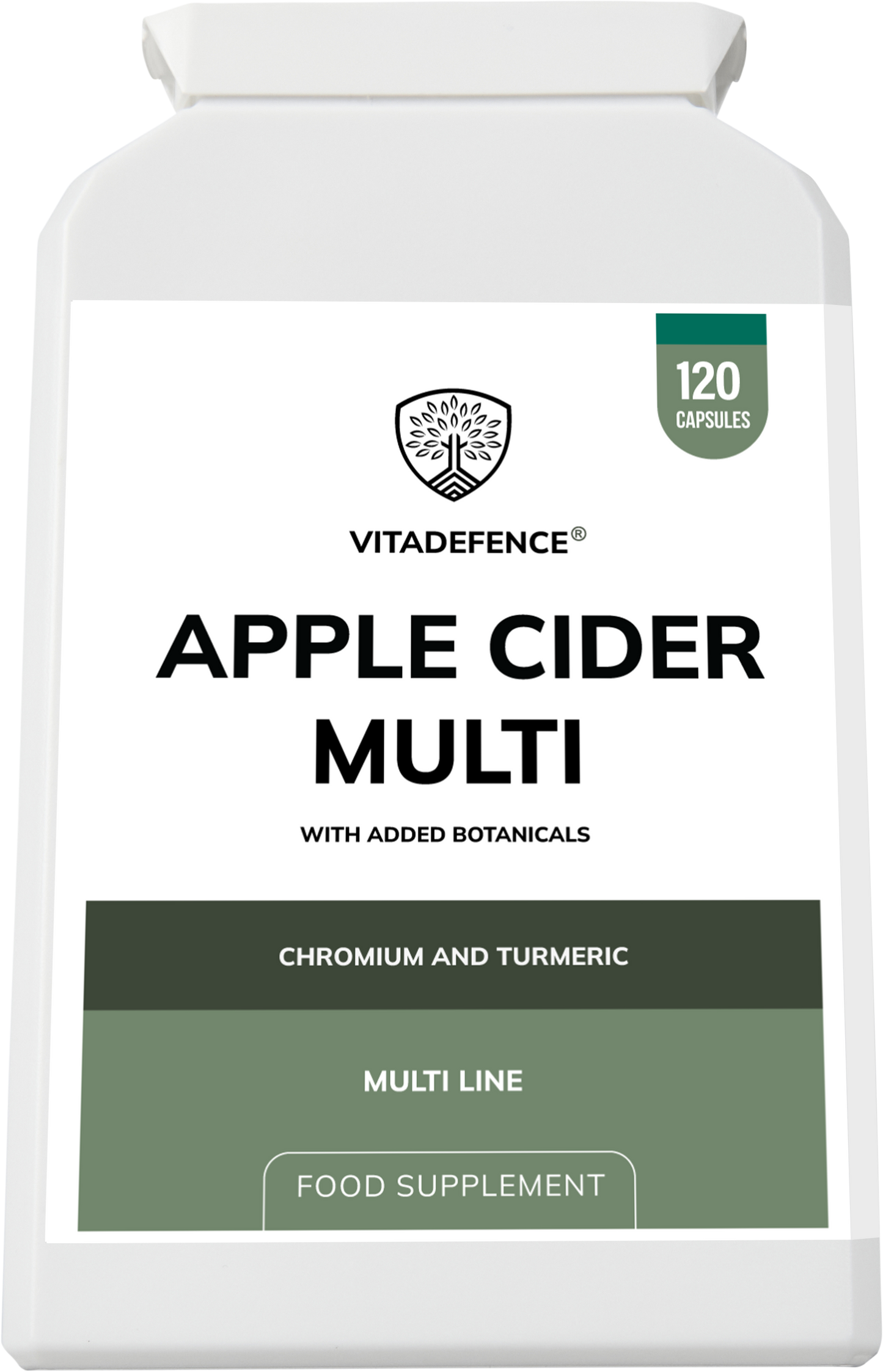 Vitadefence® Apple Cider Multi | With Chromium, Turmeric & Botanicals – 120 Vegan Capsules