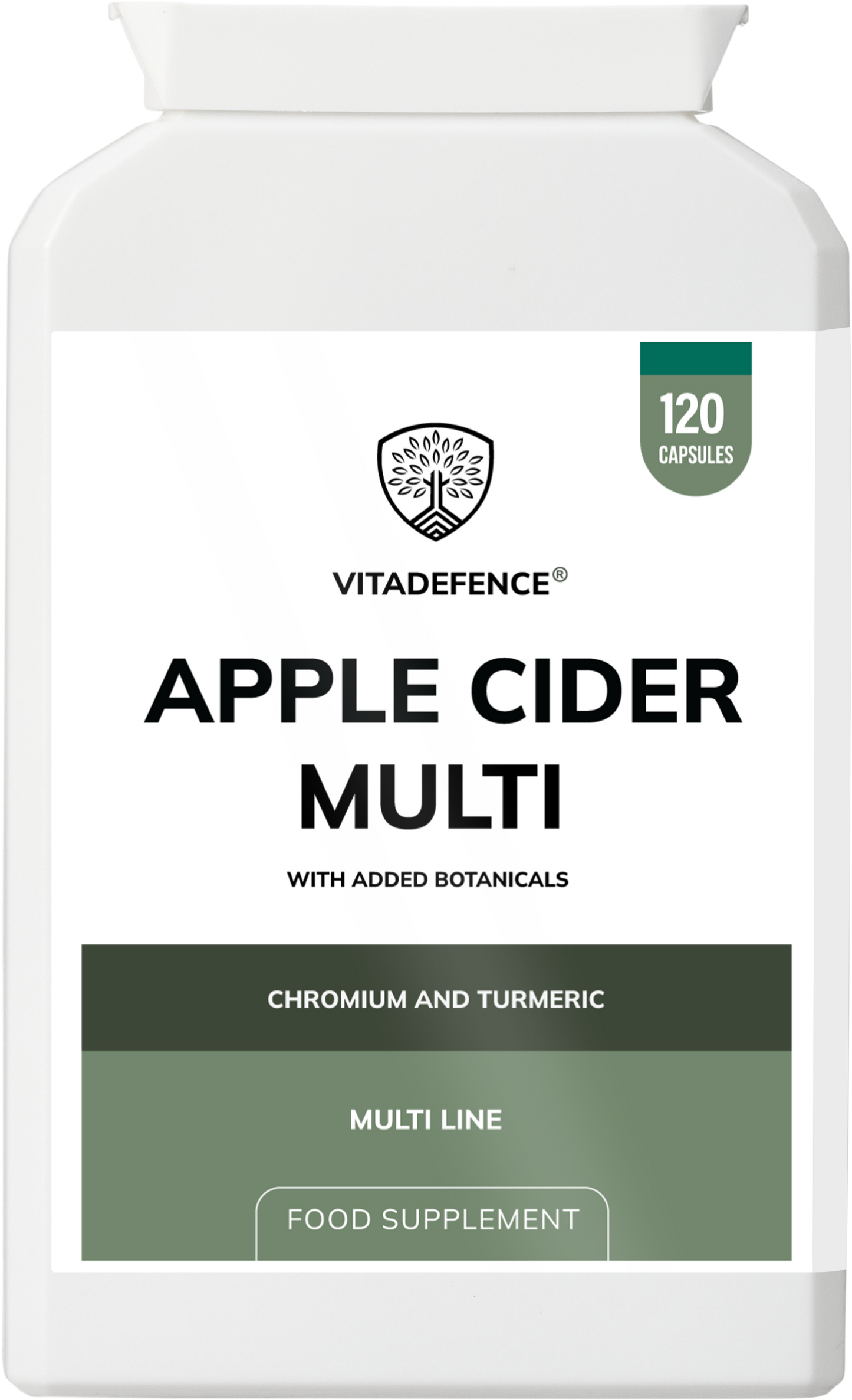 Vitadefence® Apple Cider Multi | With Chromium, Turmeric & Botanicals – 120 Vegan Capsules