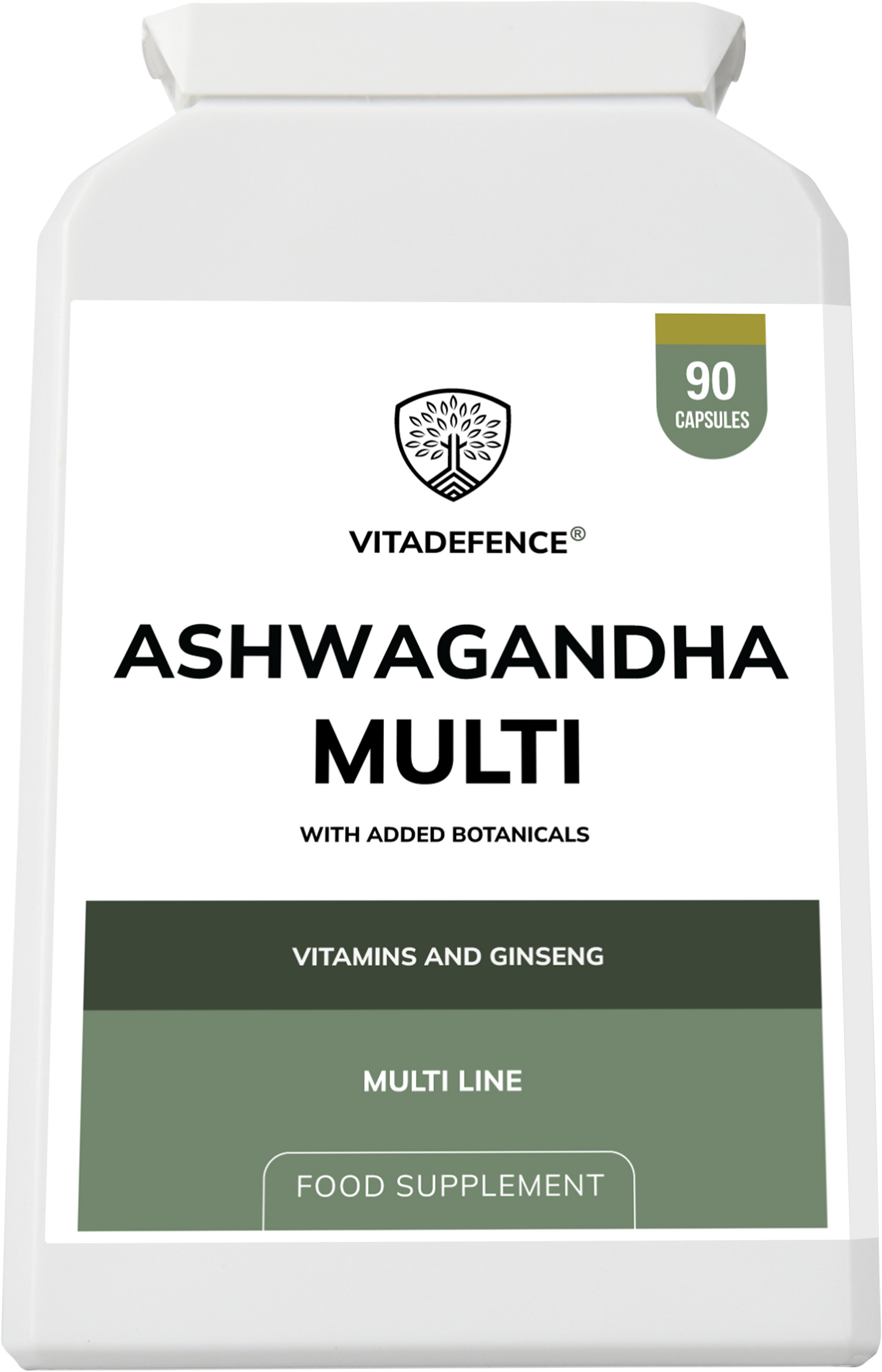 Vitadefence® Ashwagandha Multi | With Ashwagandha, Ginseng, Cordyceps & Vitamins – 90 Capsules