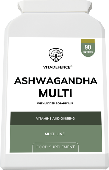 Vitadefence® Ashwagandha Multi | With Ashwagandha, Ginseng, Cordyceps & Vitamins – 90 Capsules