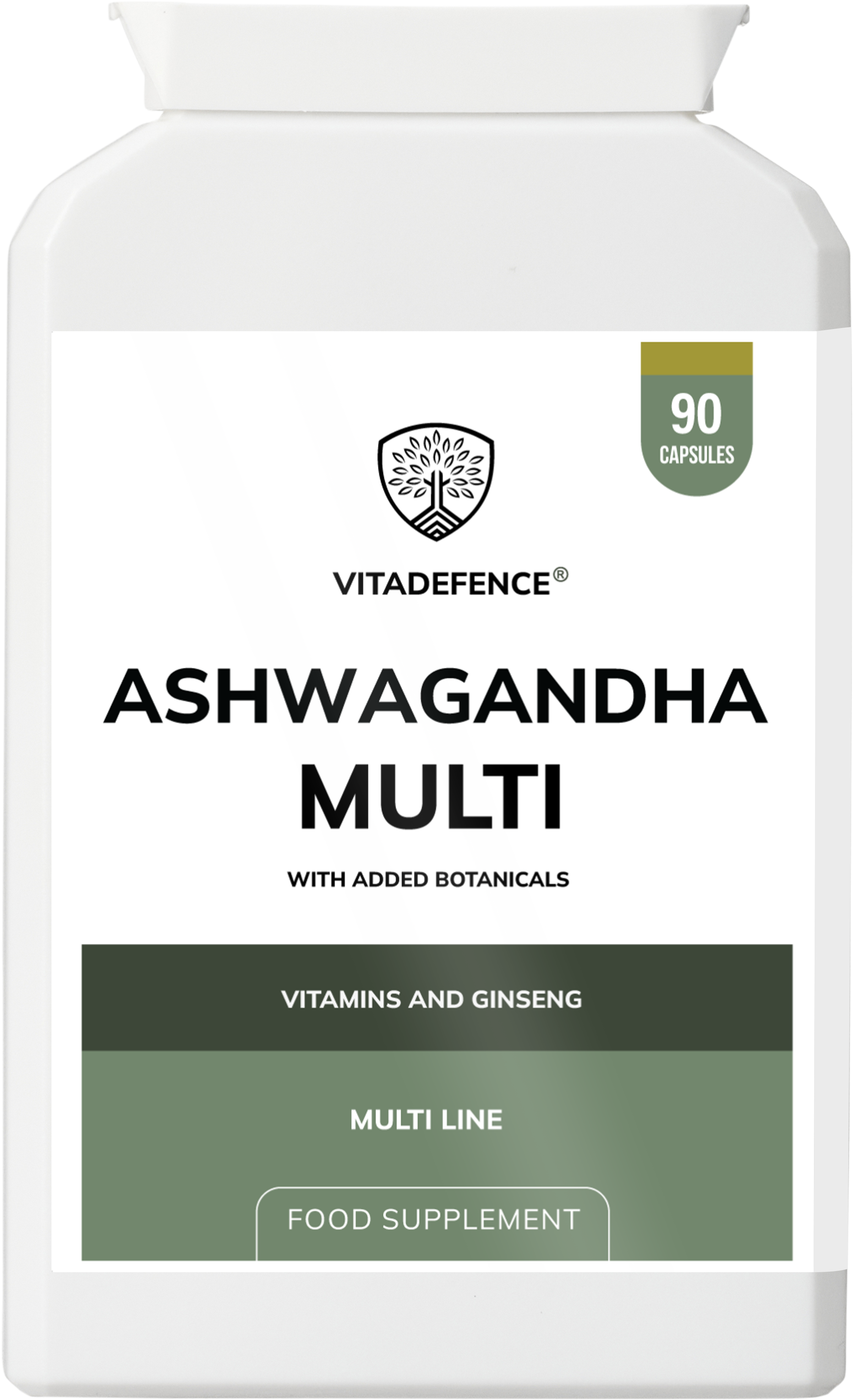 Vitadefence® Ashwagandha Multi | With Ashwagandha, Ginseng, Cordyceps & Vitamins – 90 Capsules