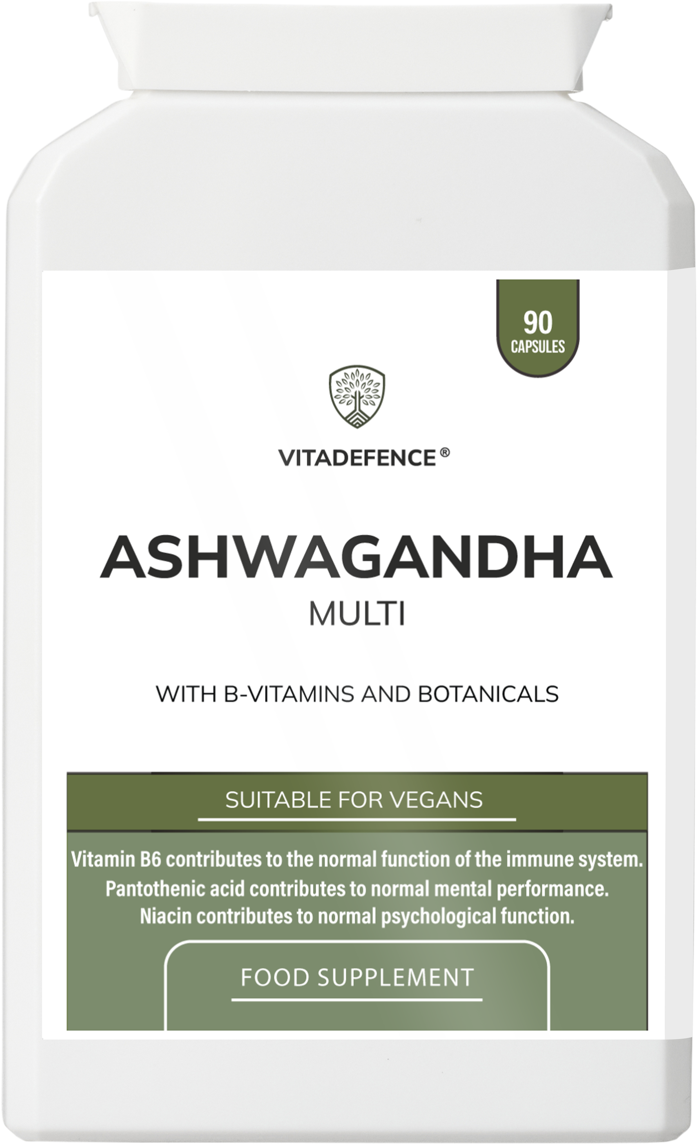 Vitadefence® Ashwagandha Multi | With Ashwagandha, Ginseng, Cordyceps & Vitamins – 90 Capsules