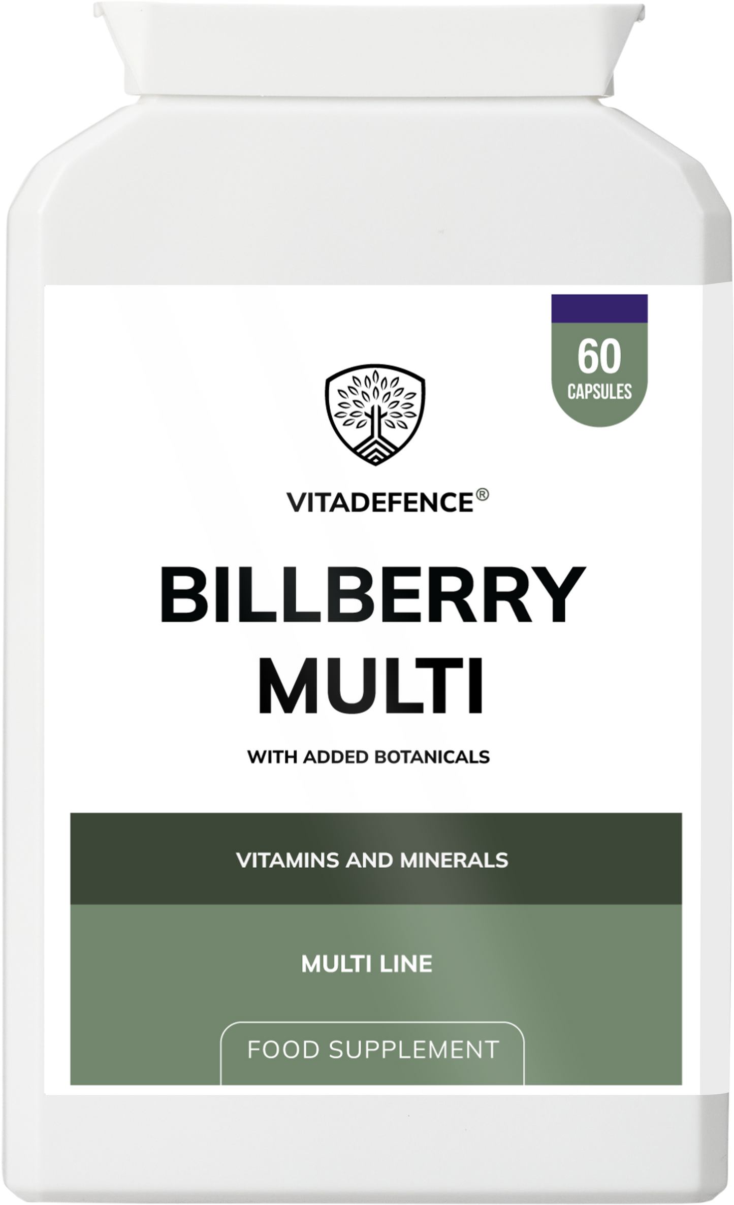 Vitadefence® Bilberry Multi | With Pine Bark, Lutein, Zinc, Selenium & Vitamins – 60 Capsules
