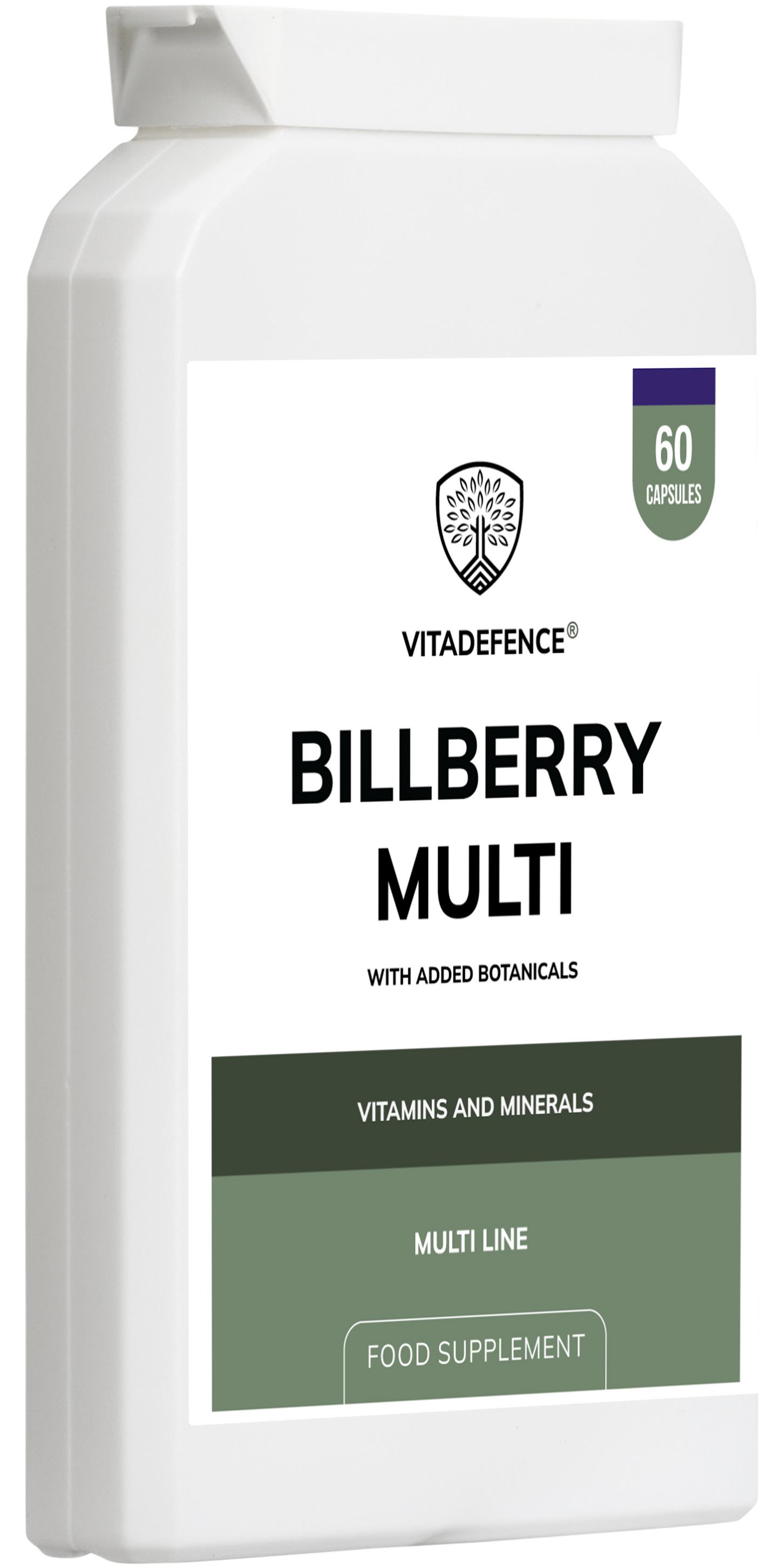 Vitadefence® Bilberry Multi | With Pine Bark, Lutein, Zinc, Selenium & Vitamins – 60 Capsules