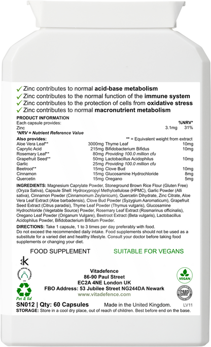 Vitadefence® Botanical Multi | With Grapefruit Seed, Zinc & Minerals – 60 Capsules