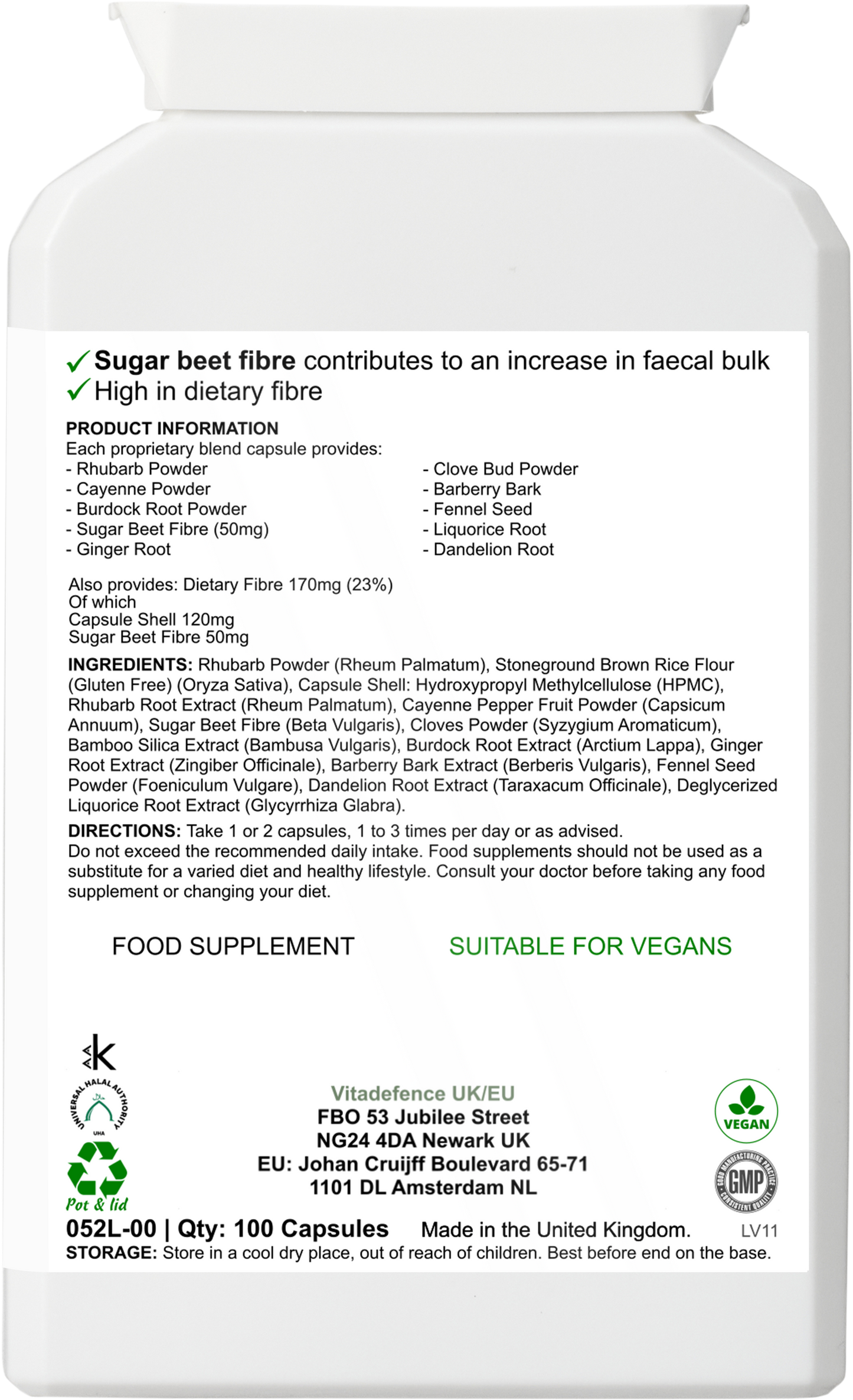 Vitadefence® Rhubarb Multi | With Burdock, Clove & Botanicals – 100 Capsules