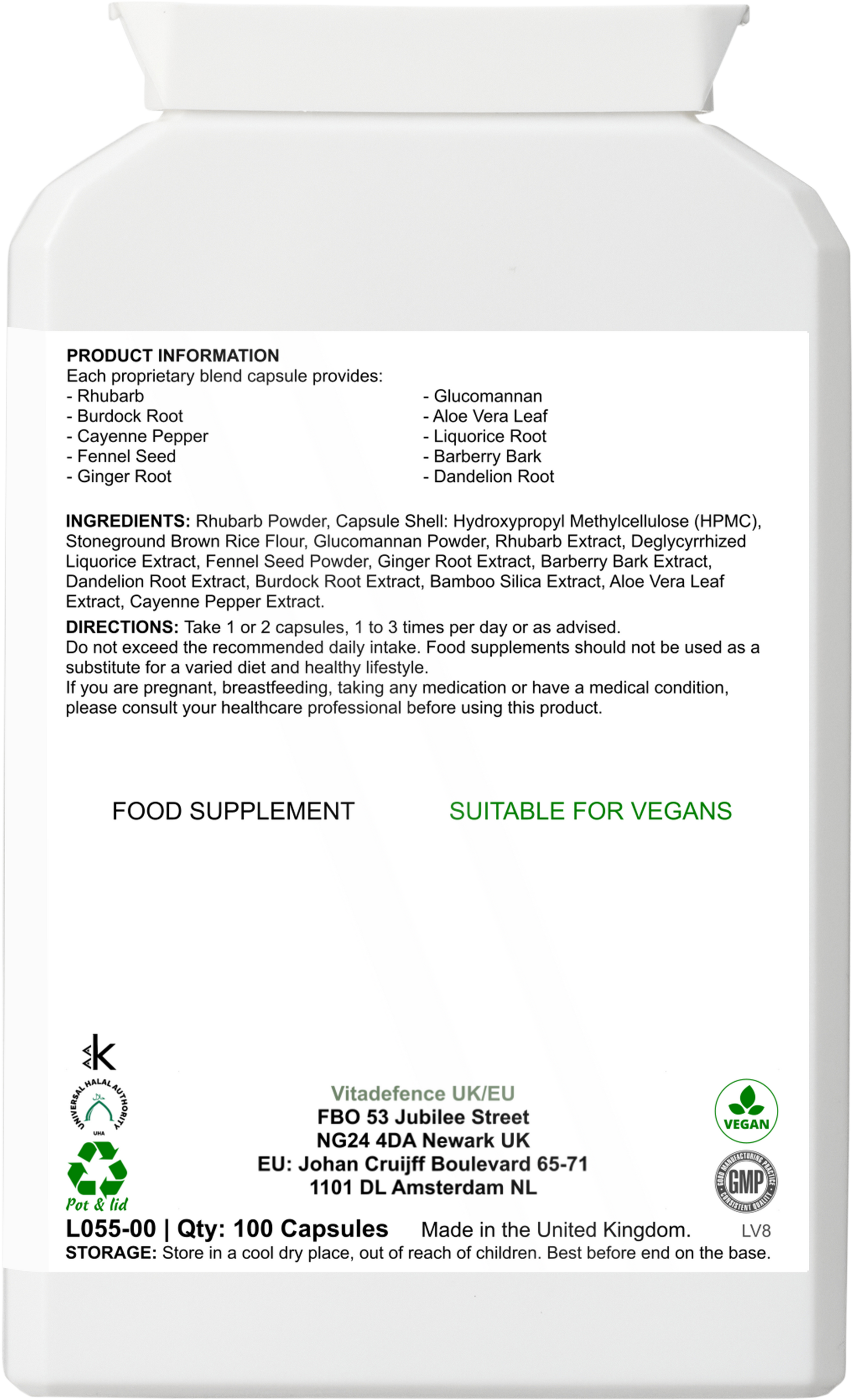 Vitadefence® Aloe Vera Multi | With Rhubarb, Fennel, Ginger & Botanicals – 100 Vegan Capsules -  Vitadefence® - Vitadefence®
