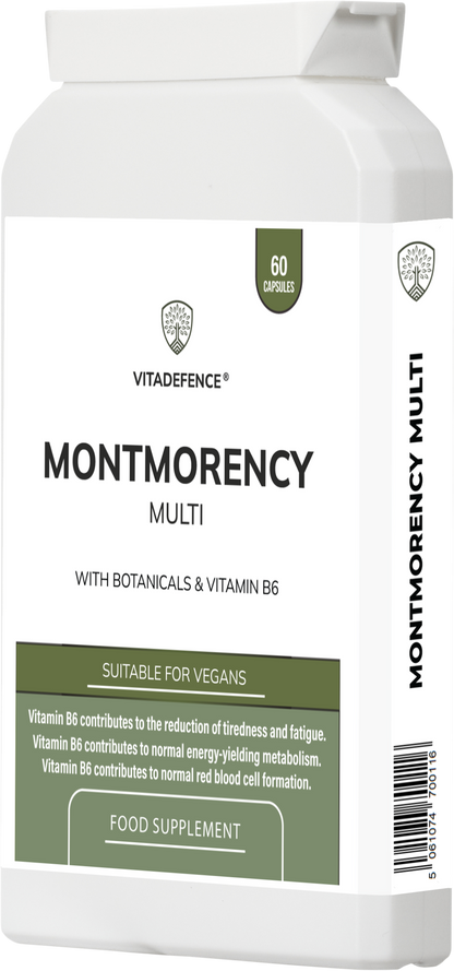 Vitadefence® Montmorency Multi | With Vitamin B6, Beetroot & Tart Cherry – 60 Capsules