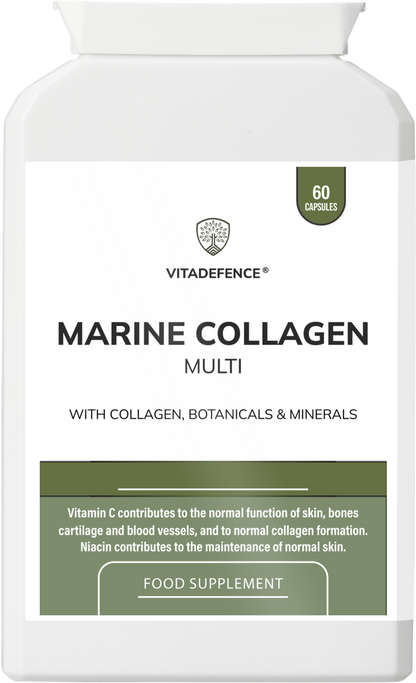 Vitadefence® Marine Collagen Multi | With Vitamin C, Zinc & Biotin – 60 Capsules