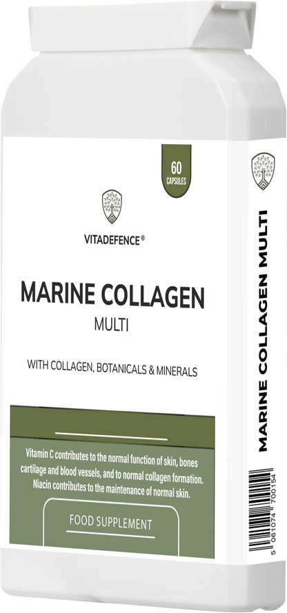Vitadefence® Marine Collagen Multi | With Vitamin C, Zinc & Biotin – 60 Capsules