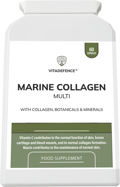 Vitadefence® Marine Collagen Multi | With Vitamin C, Zinc & Biotin – 60 Capsules