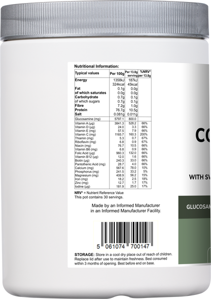 Vitadefence® Collagen Multi | Orange Flavour Powder with Glucosamine, Vitamins & Minerals – 415 g