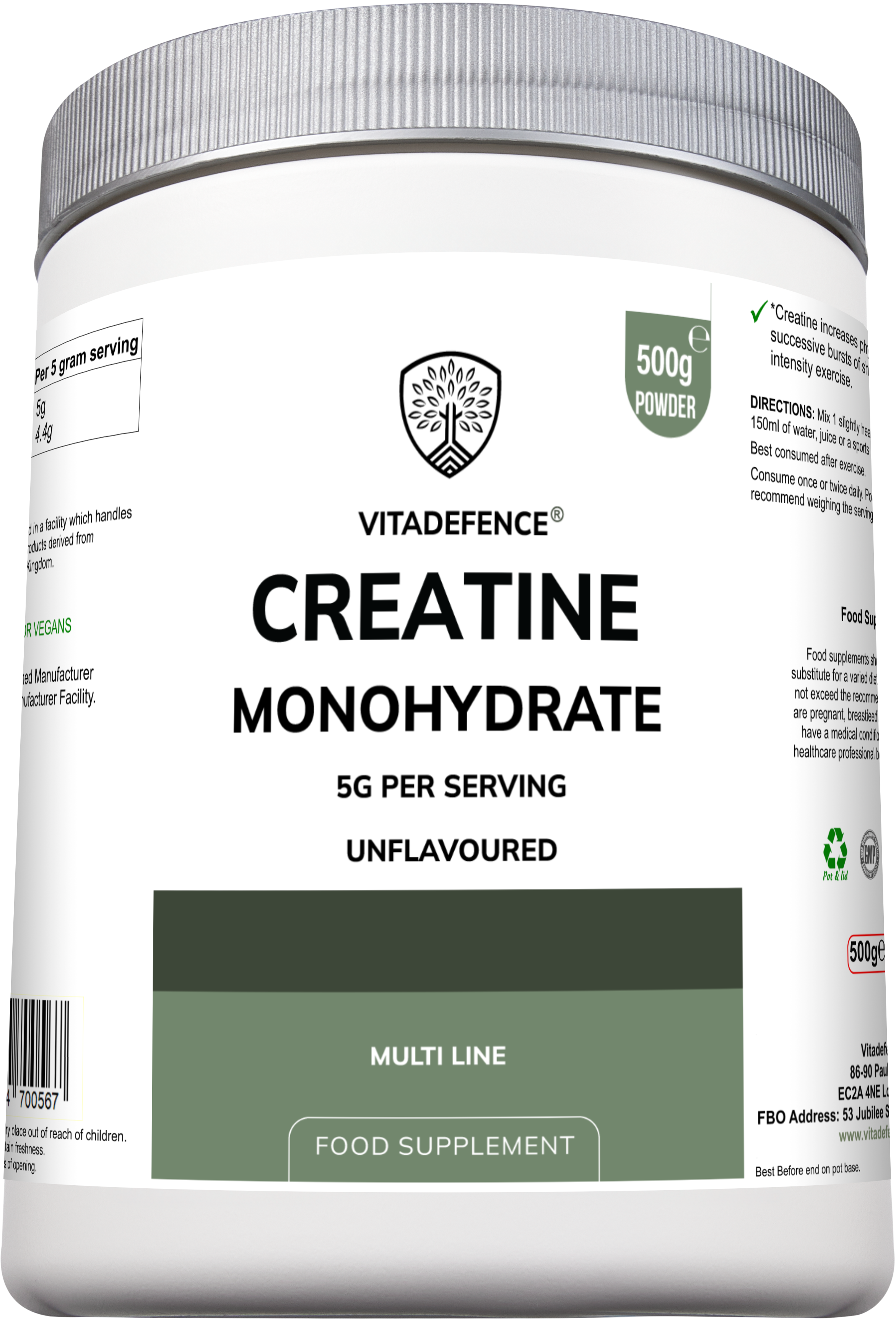 Creatine Monohydrate – 500g Powder