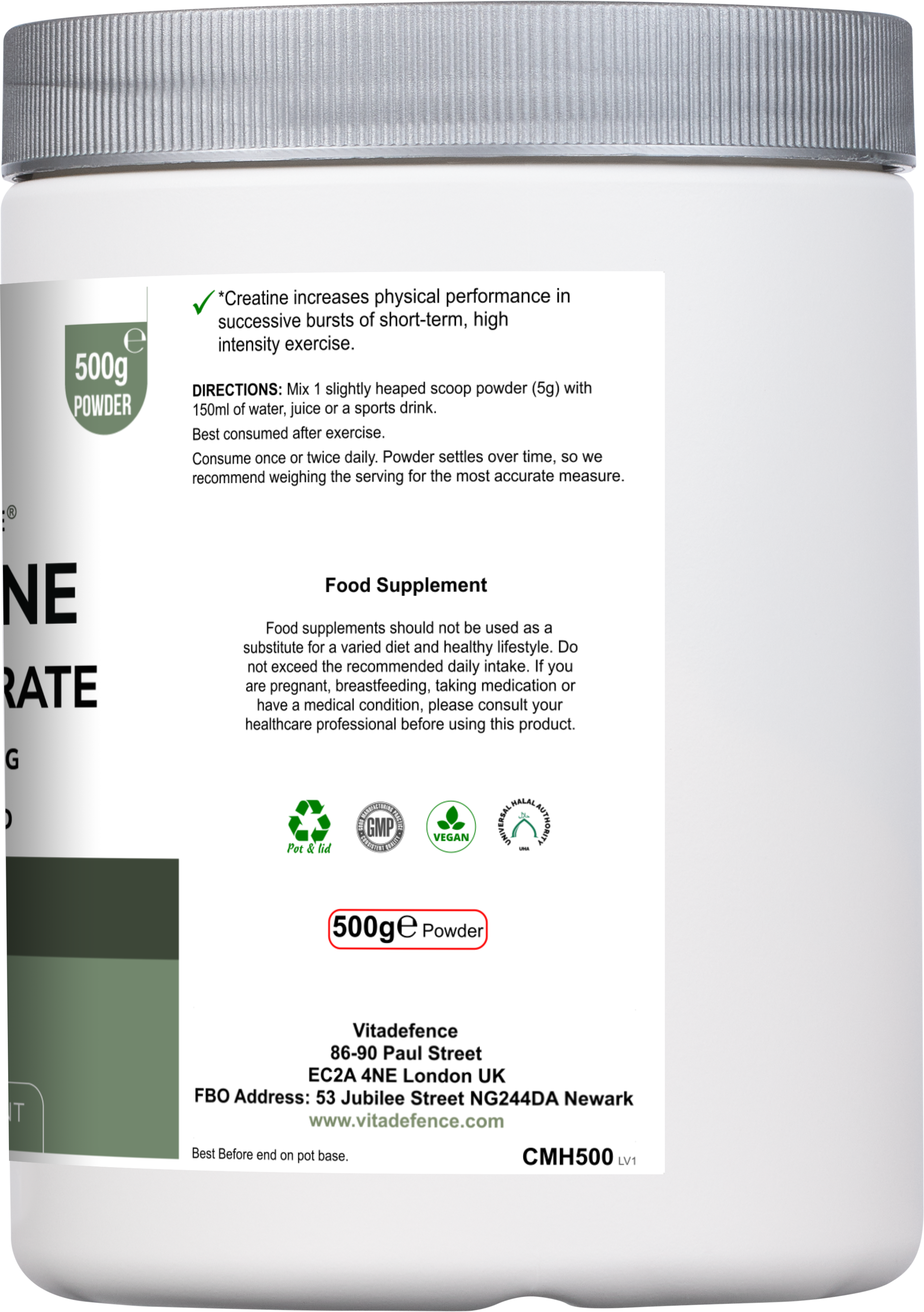 Creatine Monohydrate – 500g Powder